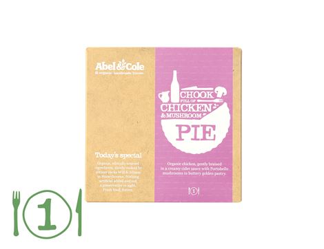Chook Full of Chicken & Mushroom Pie, Organic, Abel & Cole (220g)