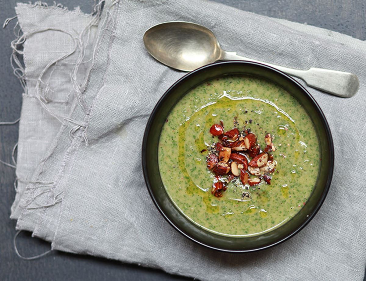 Kale, Butterbean & Orange Soup with Almonds 