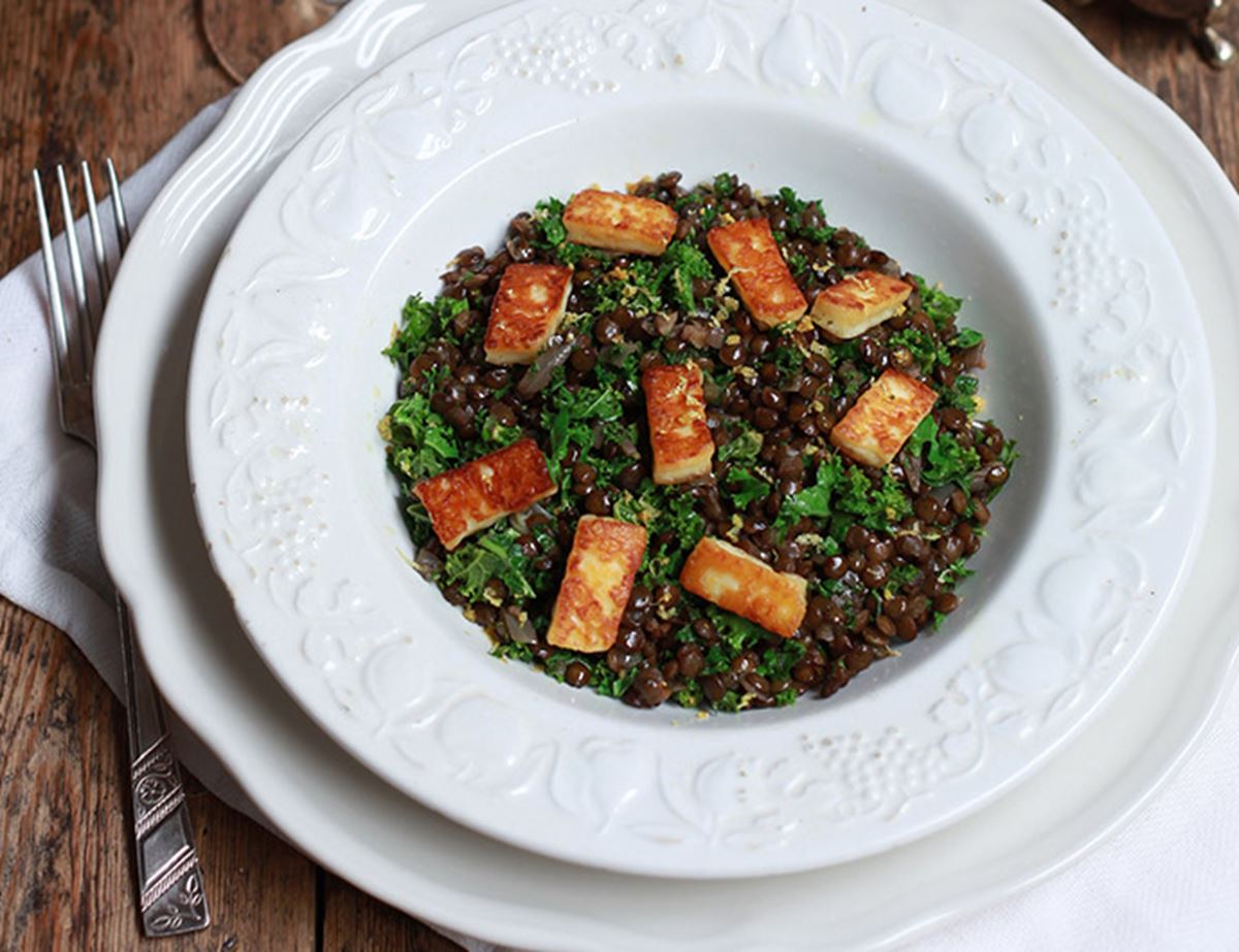 Halloumi, Kale & Lentils