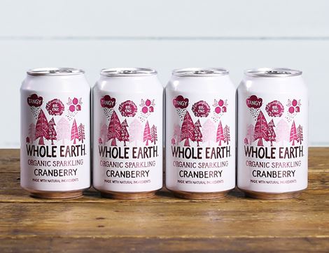 Cranberry Drink, Sparkling, Organic, Whole Earth (4 x 330ml)