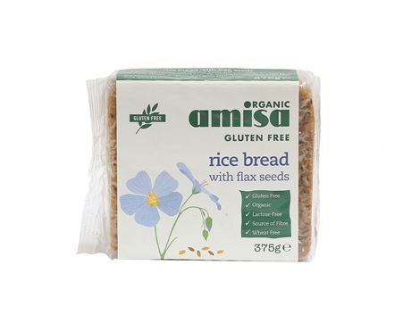 Rice Bread With Flax Seeds, Gluten-free, Organic, Amisa (375g)