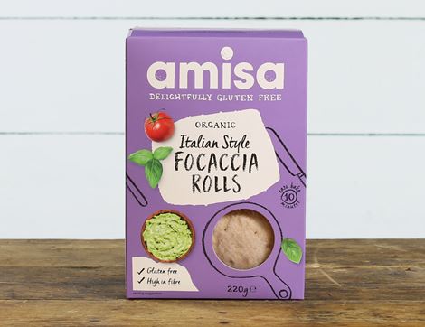 Focaccia Rolls, Gluten-free, Organic, Amisa (220g, pack of 2)