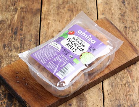 Focaccia Rolls, Gluten-free, Organic, Amisa (220g, pack of 4)