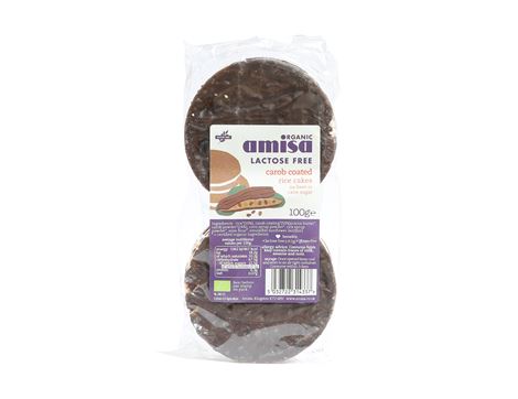 Carob Coated Rice Cakes, Organic, Amisa (100g)