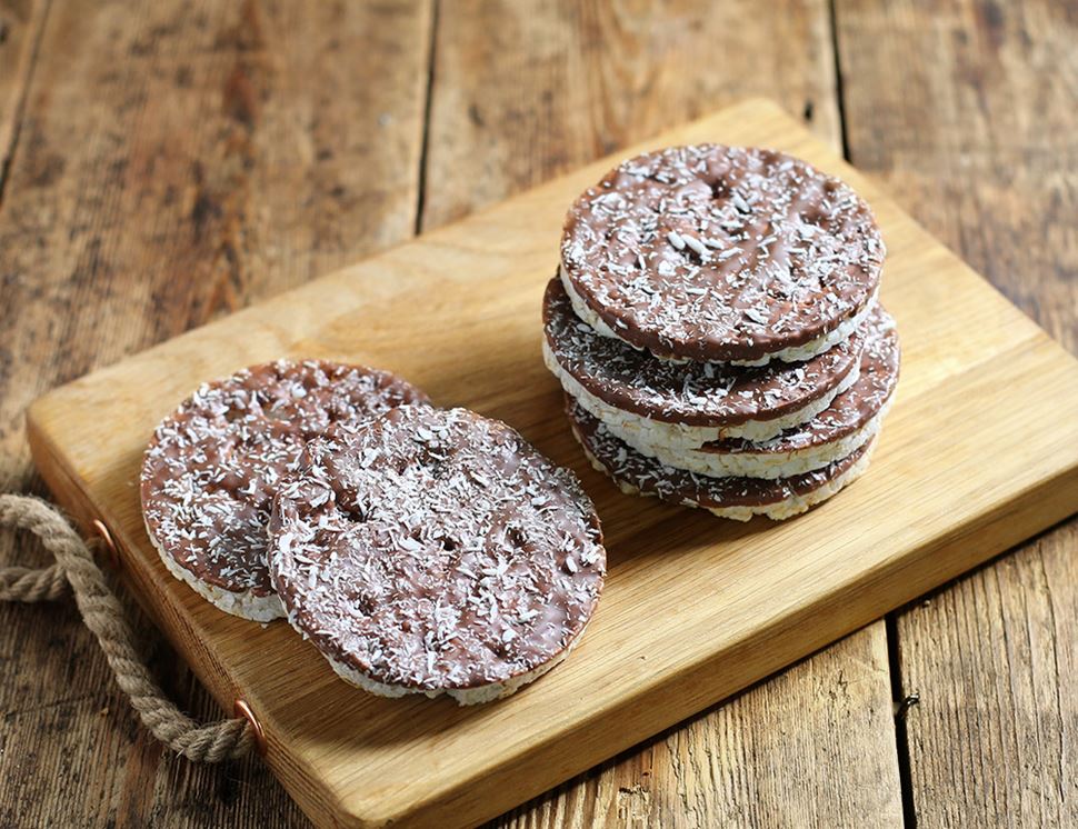 Rice Milk Chocolate \u0026 Coconut Rice Cakes, Gluten Free, Organic, Amisa (105g)