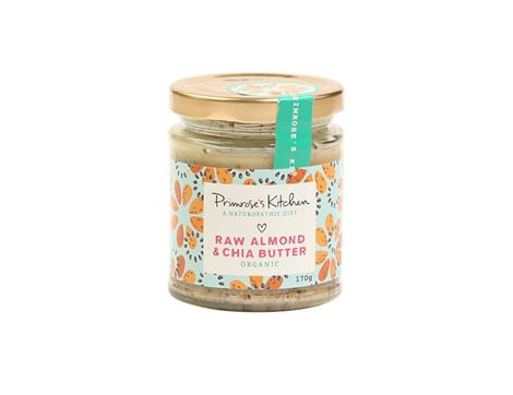 Raw Almond & Chia Seed Butter, Organic, Primrose's Kitchen (170g)