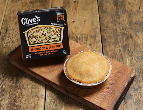 Mushroom & Leek Pie, Gluten Free, Organic, Clive's (235g)