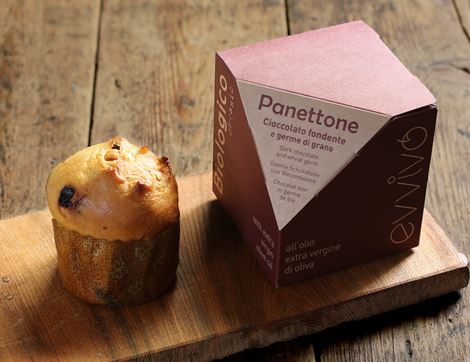 Dark Chocolate Panettone with Extra Virgin Olive Oil, Organic, Evvivo (100g)
