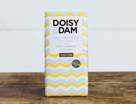 Maca, Vanilla & Cacao Nibs Dark Chocolate, Organic, Doisy & Dam (80g)