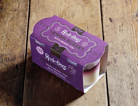 Luxury Lemon Posset with Berry Top, Organic, Rod & Bens (2 x 120g)