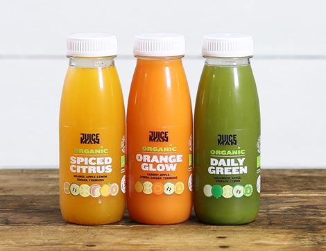 One of Each Juice (Daily Green, Orange Glow, Spiced Citrus), Organic, Juiceman (3 x 250ml)