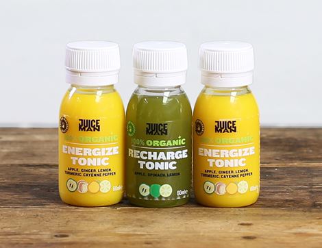 Tonics ( Energize x 2, Recharge x 1) Organic, Juiceman (3 x 60ml)