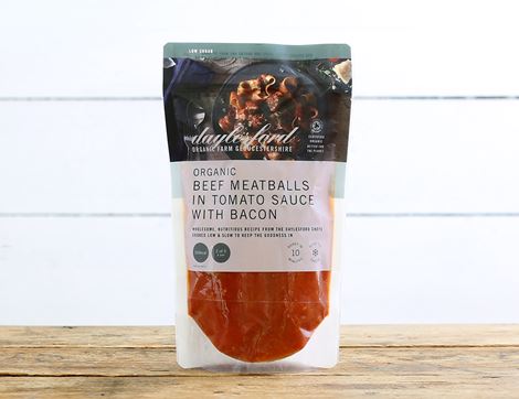 Beef Meatballs in Tomato Sauce with Bacon, Organic, Daylesford (550g)