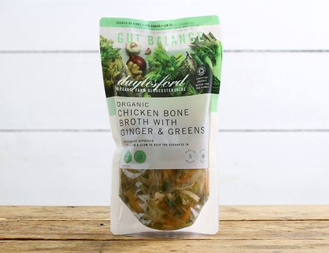 Chicken Bone Broth with Ginger & Greens, Organic, Daylesford (500ml)