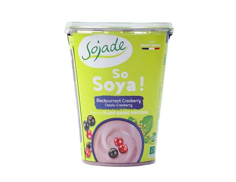 Blackcurrant & Cranberry Soya Yogurt, Sojade, Organic (400g)