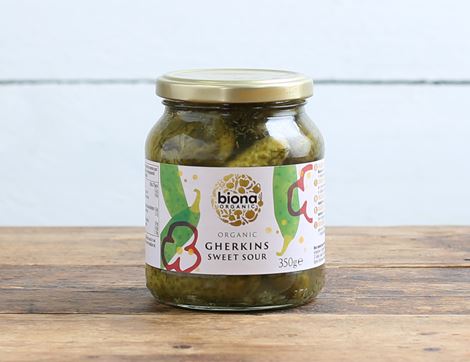 gherkins in sweet & sour brine biona 350g