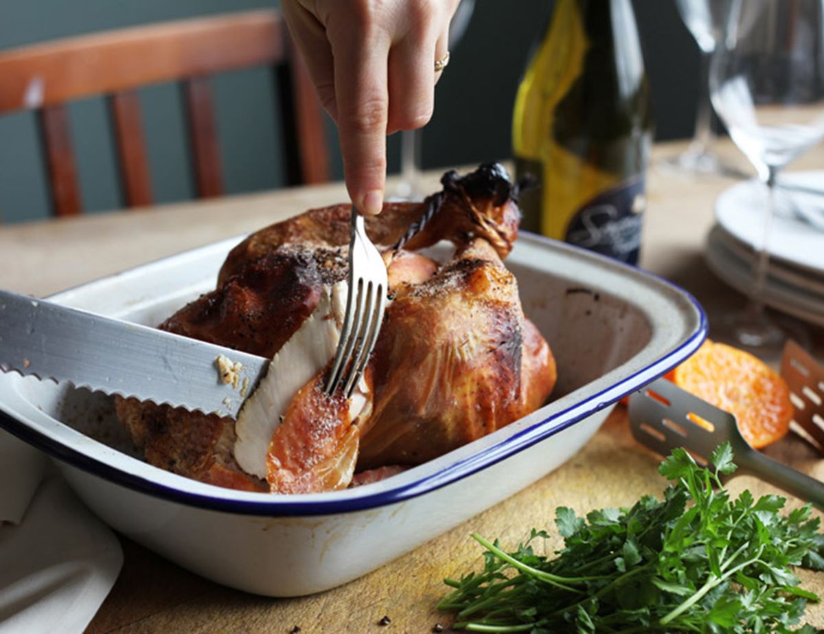 Roast Chicken and Couscous Stuffing