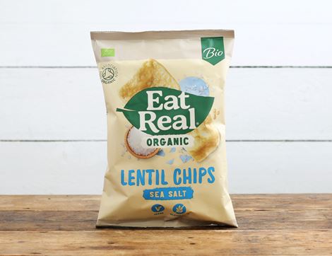 lentil & sea salt chips eat real 100g