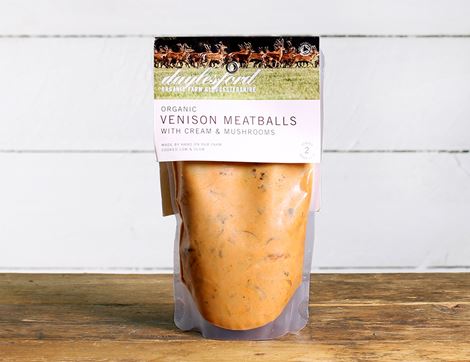 Venison Meatballs with Cream & Mushrooms, Organic, Daylesford (550g)