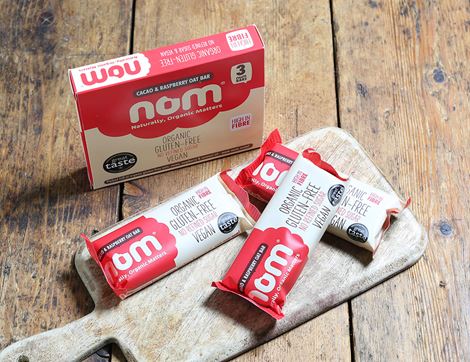 Cacao &  Raspberry Oat Bar, Organic, Nom Foods Limited (3 x 40g)