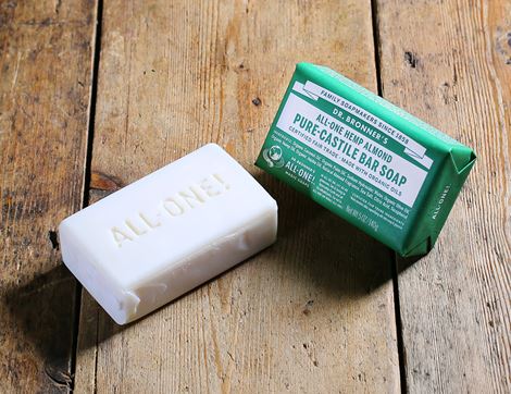 Castile Soap Bar, Hemp Almond Scented, Organic, Dr Bronner's (140g)