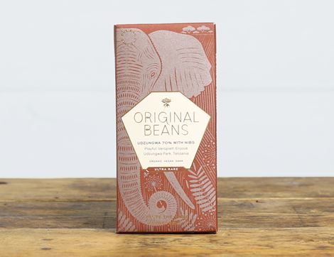 organic cru udzungwa with nibs dark chocolate original beans