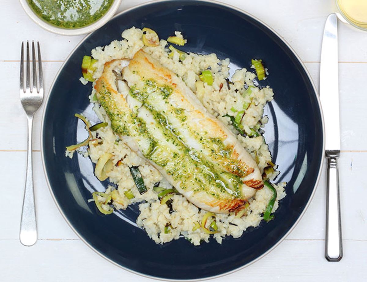 Whiting with Parsley & Almond Pesto