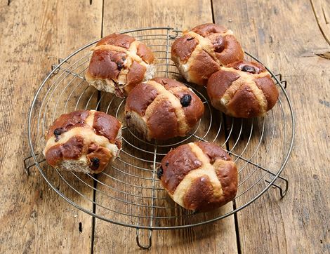 Mini Earl Grey & Lemon Hot Cross Buns, Organic, Authentic Bread (pack of 6) 