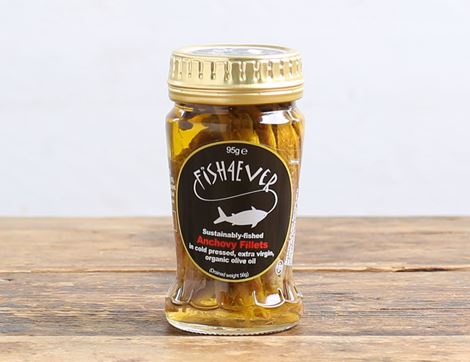 Wild Anchovy Fillets in Organic Extra Virgin Olive Oil, Fish4Ever (95g)