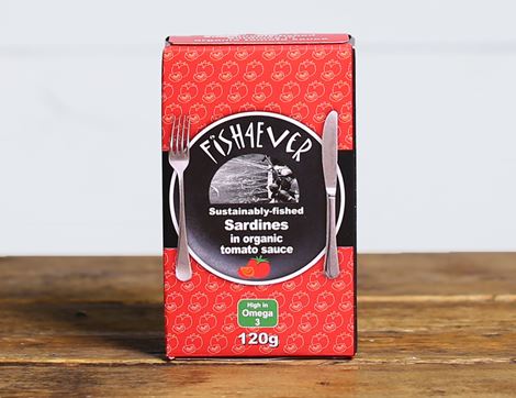 Wild Sardines in Organic Tomato Sauce, Fish4Ever (120g)