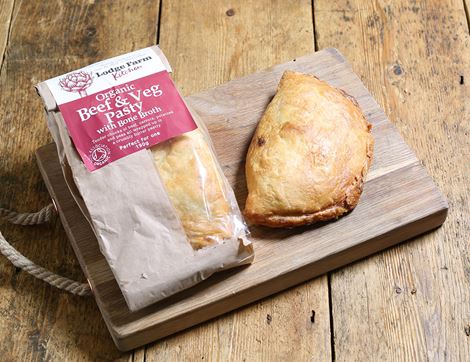 Beef & Veg Pasty with Bone Broth, Organic, Lodge Farm Kitchen (190g)