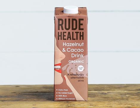 Hazelnut & Cacao Drink, with Rice, Organic, Rude Health (1L)