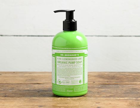 pump soap lemongrass scented dr bronner's