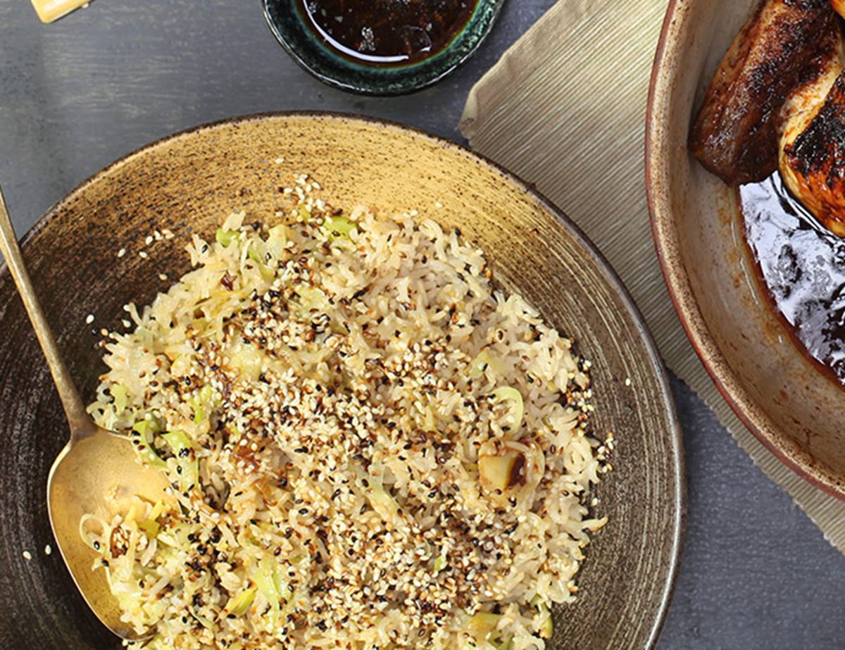 Ginger Sesame Leek Rice