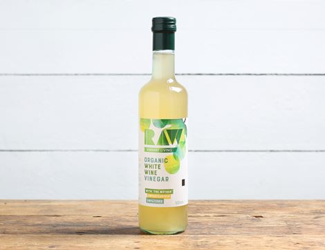 Unfiltered White Wine Vinegar, with Mother, Organic, Raw (500ml)