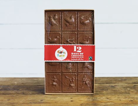 12 Days of Christmas Milk Chocolate Sharing Bar, Organic, Cocoa Loco (500g)