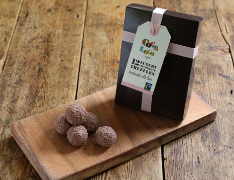 12 Champagne Chocolate Truffles, Organic, Cocoa Loco (200g)