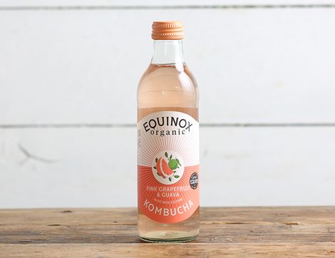 organic pink grapefruit and guava kombucha equinox