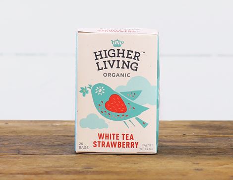 White Tea with Strawberry, Organic, Higher Living (20 bags)