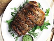 Leg of Lamb with Olive & Lemon Salsa