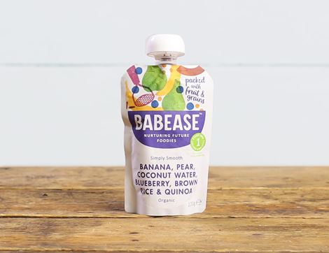 Banana, Pear, Blueberry, Brown Rice & Quinoa, Organic, Babease (100g) Stage 1
