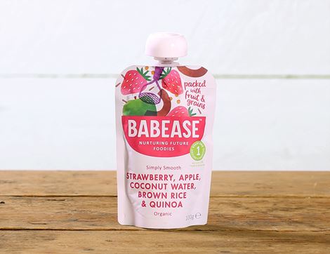 Strawberry, Apple, Brown Rice & Quinoa,  Stage 1, Organic, Babease (100g)