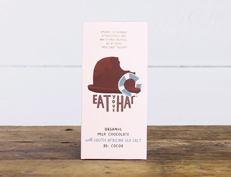 Milk Chocolate with Sea Salt, Organic, Eat Your Hat (91g)