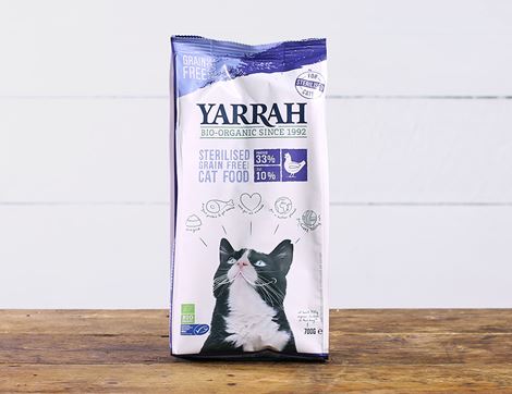 Grain-Free Chicken & Fish Dry Food for Sterilised Adult Cats, Organic, Yarrah (700g)