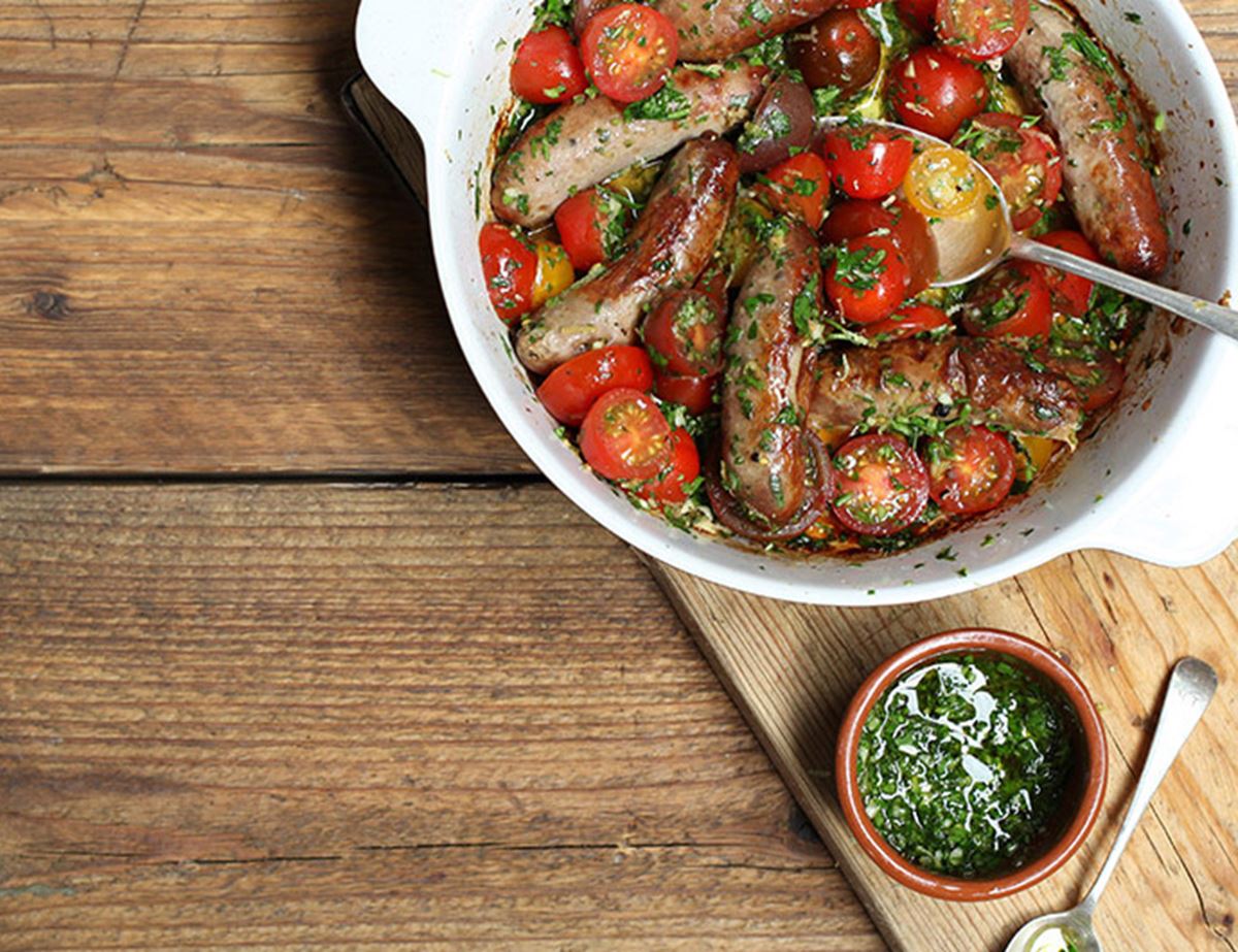 Sausages, Toms & Gremolata