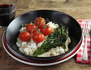 Roast Purple Sprouting Broccoli Risotto