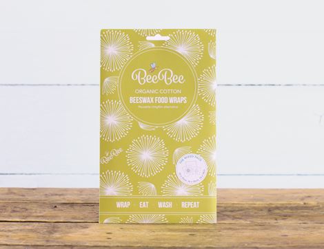 Beeswax Food Wrap, Mixed Sizes, Organic Cotton, BeeBee (3 pack)