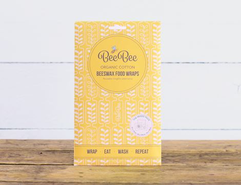 Beeswax Food Wrap, Mixed Sizes, Organic Cotton, BeeBee (3 pack)