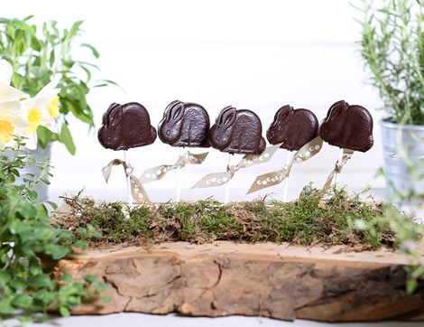 Dark Chocolate Rabbit Lollies, Organic, Cocoa Loco (5 x 26g)