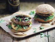 Sticky Mushroom Burgers with Crispy Shallots